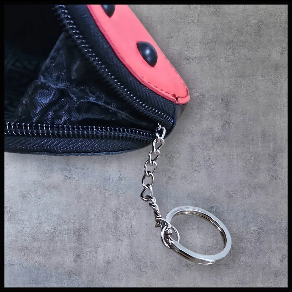 Vintage RELIC Ladybug Round Leather Coin Purse Metal Keychain Zipper Y2K - Picture 6 of 13